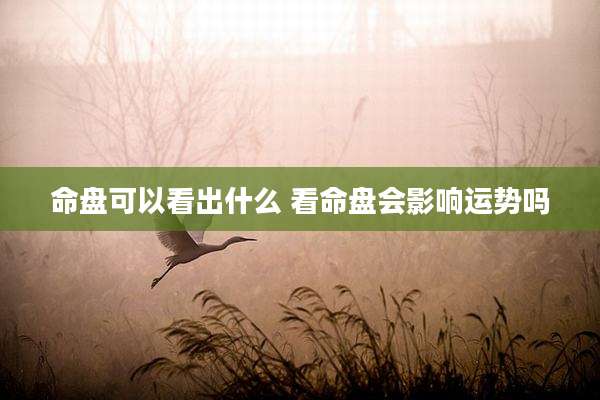 命盘可以看出什么 看命盘会影响运势吗