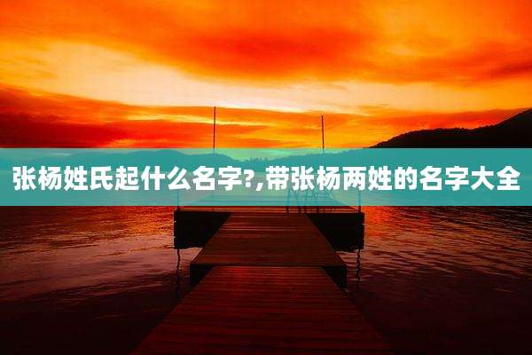张杨姓氏起什么名字?,带张杨两姓的名字大全
