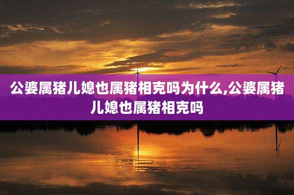 公婆属猪儿媳也属猪相克吗为什么,公婆属猪儿媳也属猪相克吗