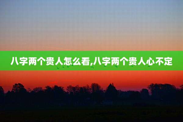 八字两个贵人怎么看,八字两个贵人心不定
