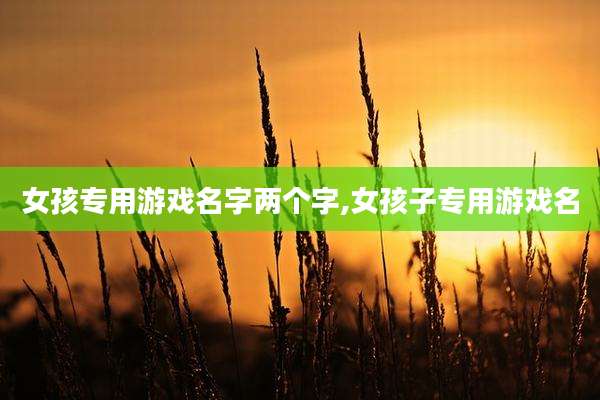 女孩专用游戏名字两个字,女孩子专用游戏名