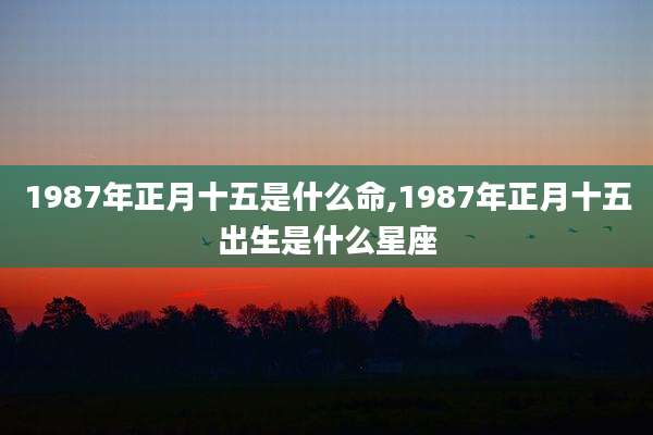 1987年正月十五是什么命,1987年正月十五出生是什么星座