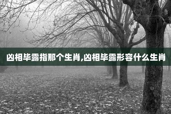 凶相毕露指那个生肖,凶相毕露形容什么生肖