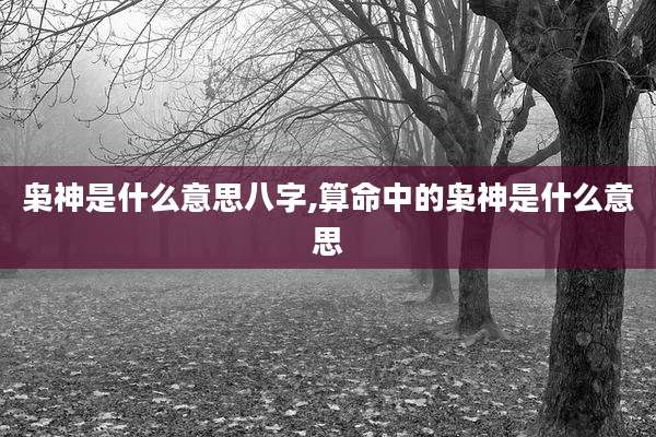 枭神是什么意思八字,算命中的枭神是什么意思
