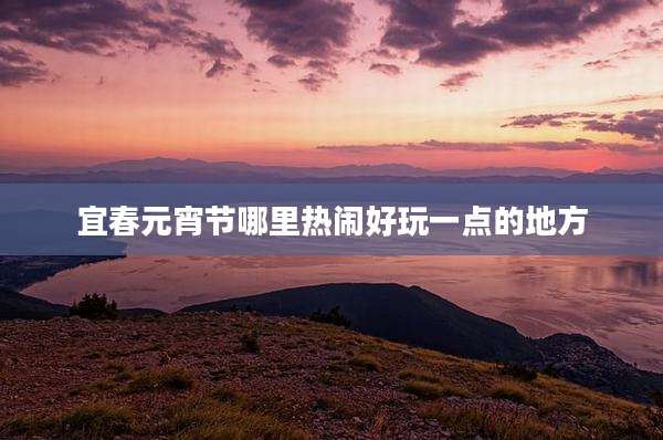 宜春元宵节哪里热闹好玩一点的地方