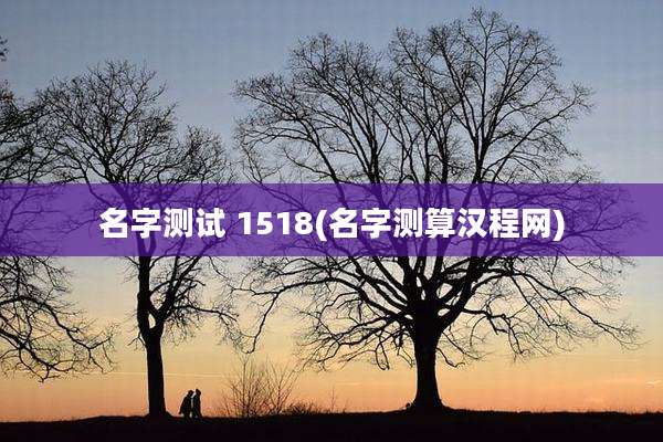 名字测试 1518(名字测算汉程网)