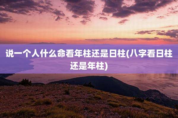 说一个人什么命看年柱还是日柱(八字看日柱还是年柱)