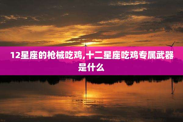 12星座的枪械吃鸡,十二星座吃鸡专属武器是什么