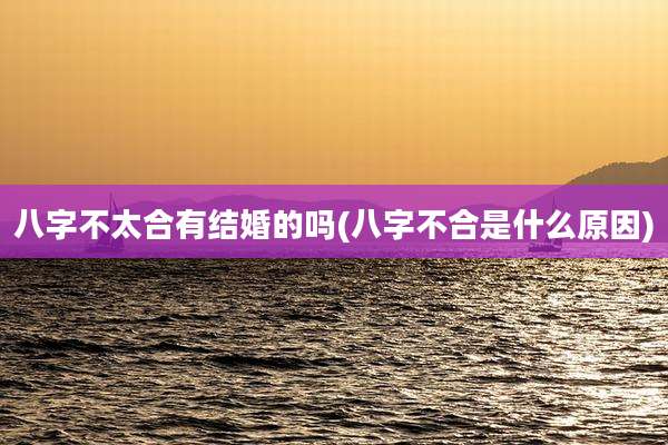 八字不太合有结婚的吗(八字不合是什么原因)