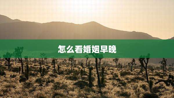 怎么看婚姻早晚