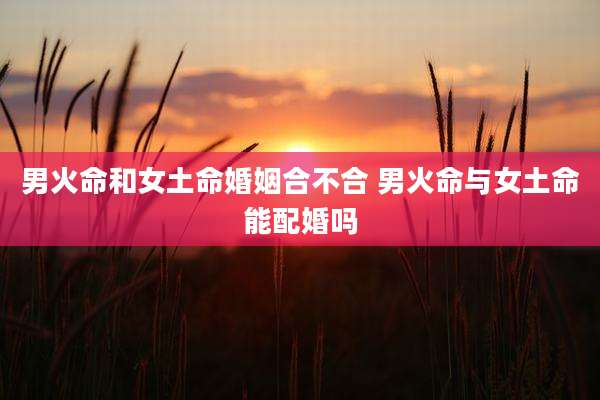男火命和女土命婚姻合不合 男火命与女土命能配婚吗