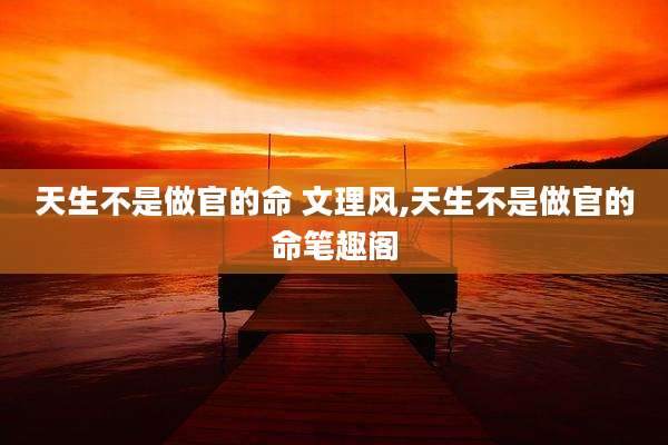 天生不是做官的命 文理风,天生不是做官的命笔趣阁