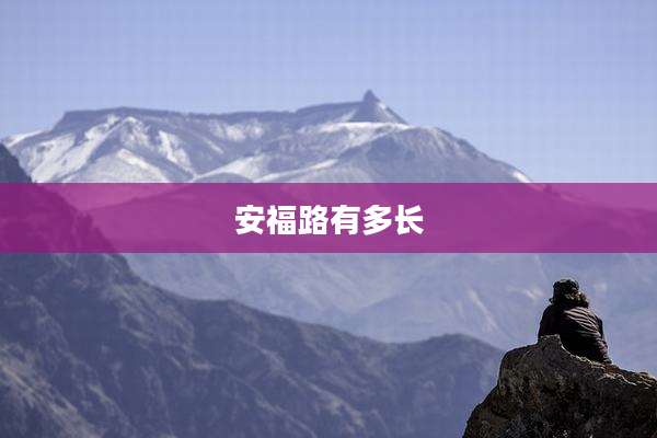 安福路有多长