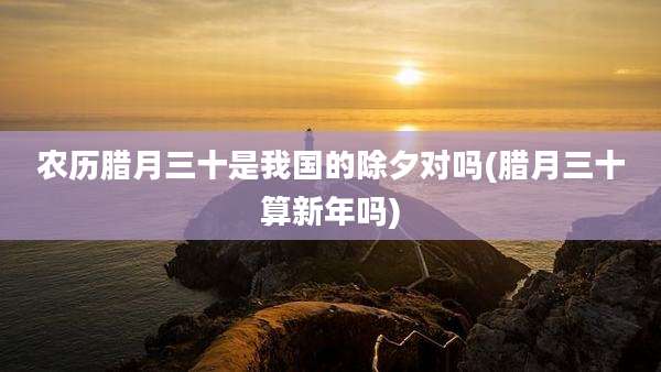 农历腊月三十是我国的除夕对吗(腊月三十算新年吗)