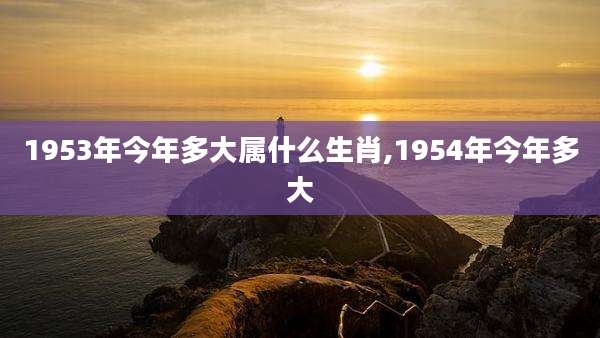 1953年今年多大属什么生肖,1954年今年多大