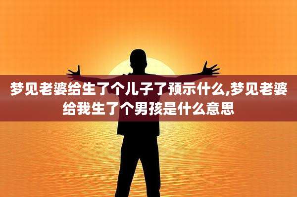 梦见老婆给生了个儿子了预示什么,梦见老婆给我生了个男孩是什么意思