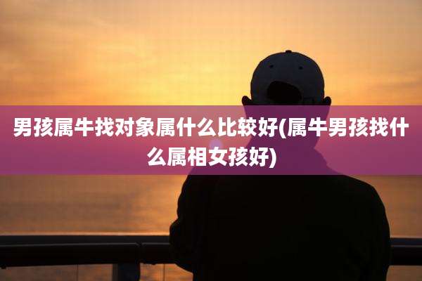 男孩属牛找对象属什么比较好(属牛男孩找什么属相女孩好)