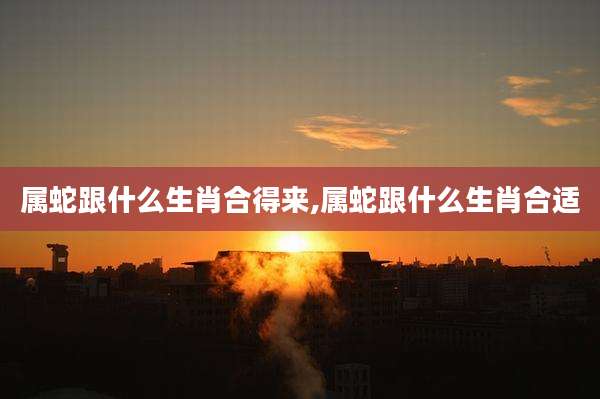 属蛇跟什么生肖合得来,属蛇跟什么生肖合适