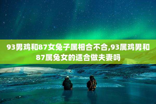 93男鸡和87女兔子属相合不合,93属鸡男和87属兔女的适合做夫妻吗