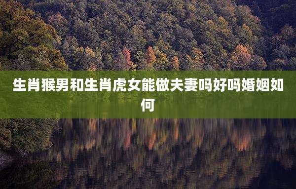 生肖猴男和生肖虎女能做夫妻吗好吗婚姻如何