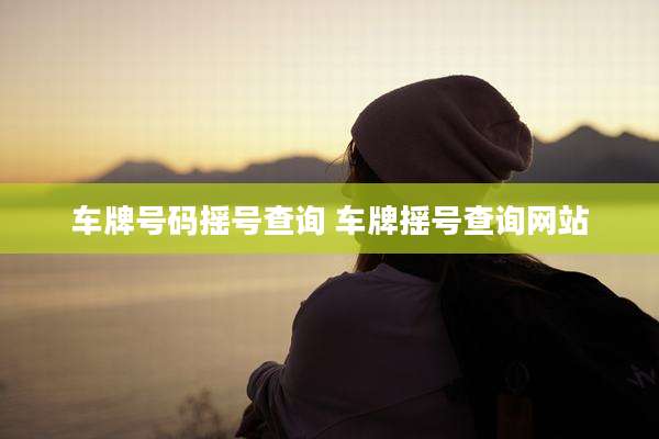 车牌号码摇号查询 车牌摇号查询网站