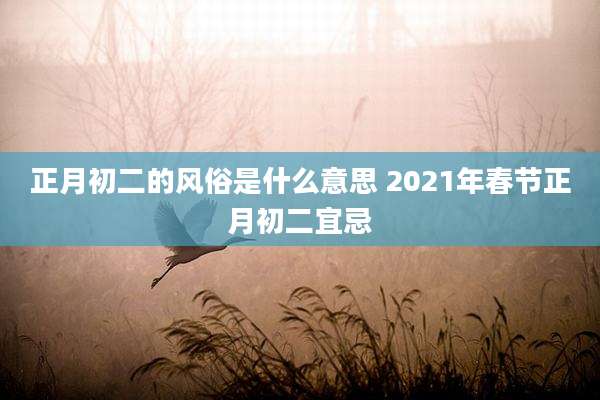 正月初二的风俗是什么意思 2021年春节正月初二宜忌