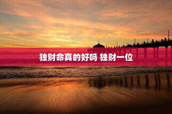 独财命真的好吗 独财一位