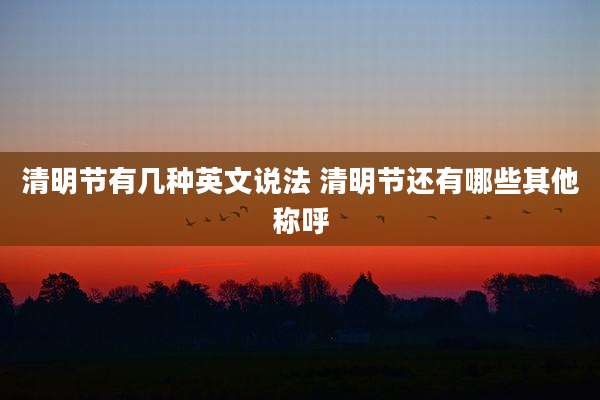 清明节有几种英文说法 清明节还有哪些其他称呼