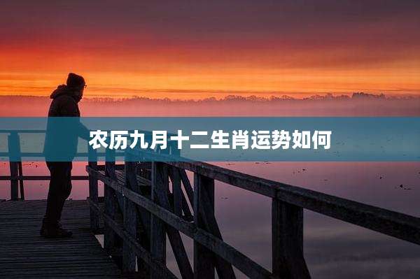 农历九月十二生肖运势如何