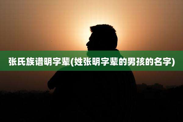 张氏族谱明字辈(姓张明字辈的男孩的名字)
