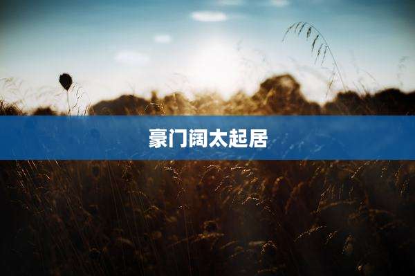 豪门阔太起居