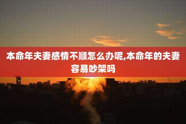本命年夫妻感情不顺怎么办呢,本命年的夫妻容易吵架吗