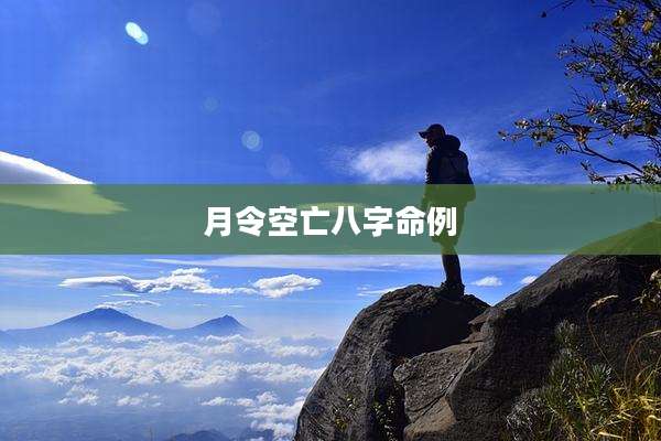 月令空亡八字命例