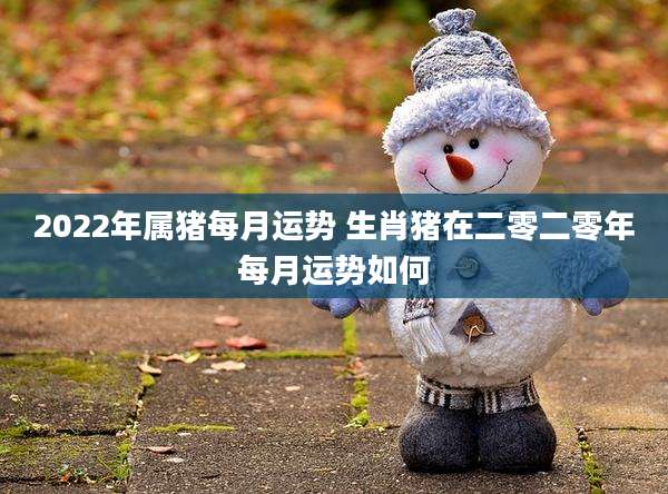 2022年属猪每月运势 生肖猪在二零二零年每月运势如何