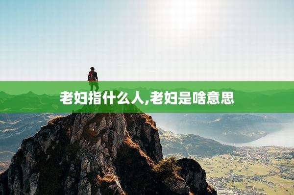 老妇指什么人,老妇是啥意思