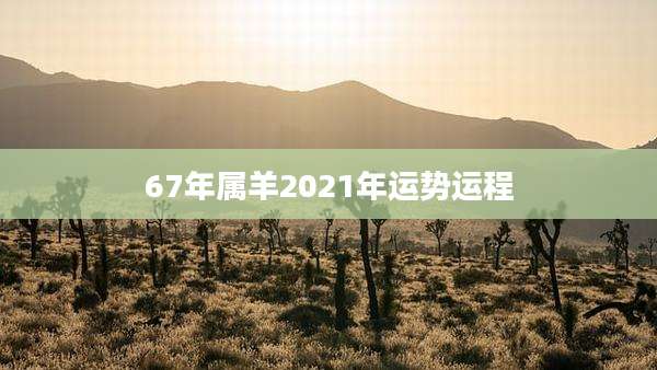 67年属羊2021年运势运程