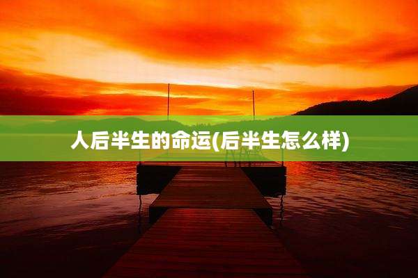 人后半生的命运(后半生怎么样)
