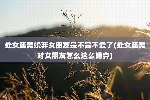 处女座男嫌弃女朋友是不是不爱了(处女座男对女朋友怎么这么嫌弃)