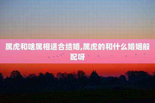 属虎和啥属相适合结婚,属虎的和什么婚姻般配呀