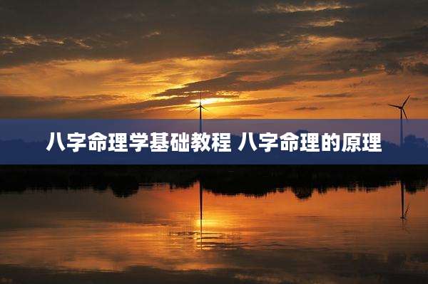 八字命理学基础教程 八字命理的原理