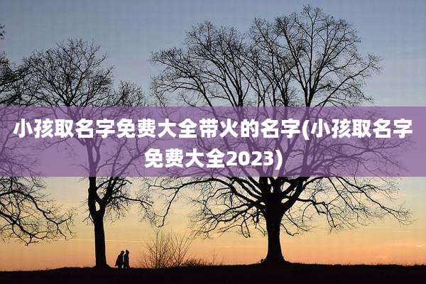 小孩取名字免费大全带火的名字(小孩取名字免费大全2023)