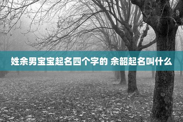 姓余男宝宝起名四个字的 余韶起名叫什么
