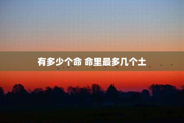 有多少个命 命里最多几个土