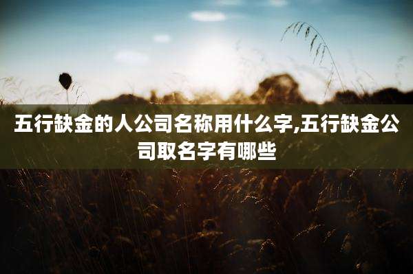 五行缺金的人公司名称用什么字,五行缺金公司取名字有哪些