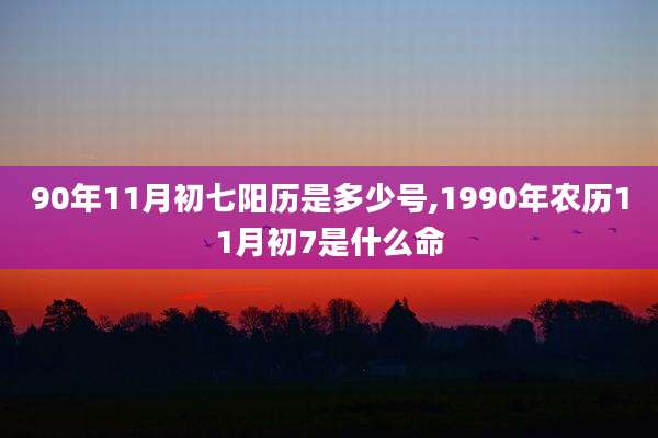 90年11月初七阳历是多少号,1990年农历11月初7是什么命