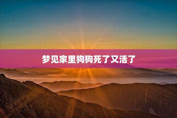 梦见家里狗狗死了又活了