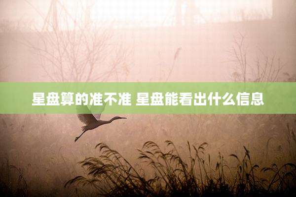 星盘算的准不准 星盘能看出什么信息