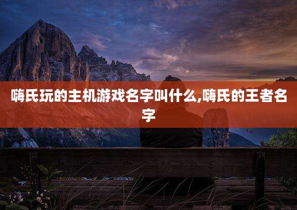 嗨氏玩的主机游戏名字叫什么,嗨氏的王者名字
