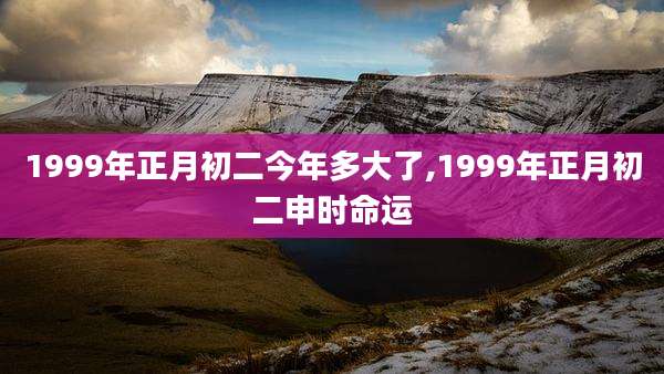 1999年正月初二今年多大了,1999年正月初二申时命运