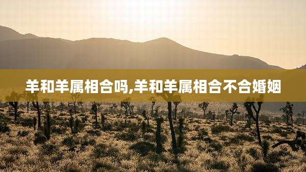 羊和羊属相合吗,羊和羊属相合不合婚姻